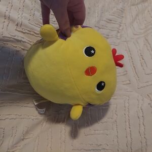 Bright Yellow Plush Chicken Toy  Stuffed Animal